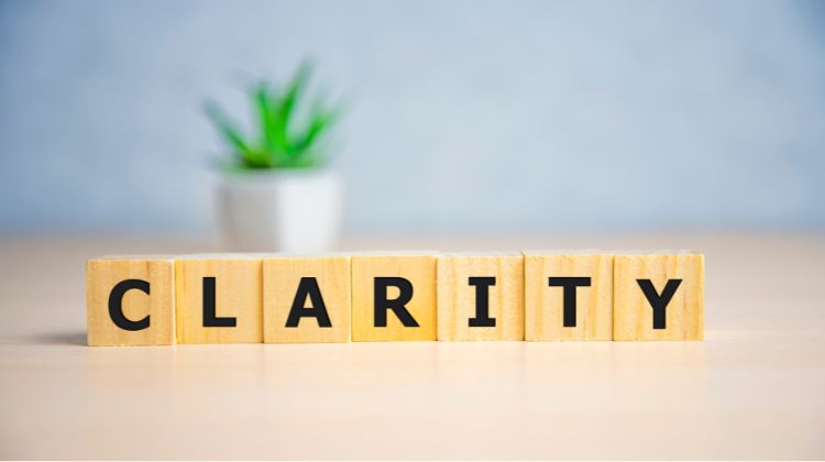 Ablauf Einzelsupervision - Supervision schafft Klarheit. Schriftzug Clarity.